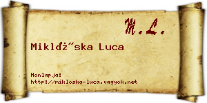 Miklóska Luca névjegykártya